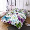Butterfly Bedding Set 3D Flower Duvet Cover Quilt Cover with Zipper Queen Double Microfiber Comforter Set Kid Girl ChristmasGift
