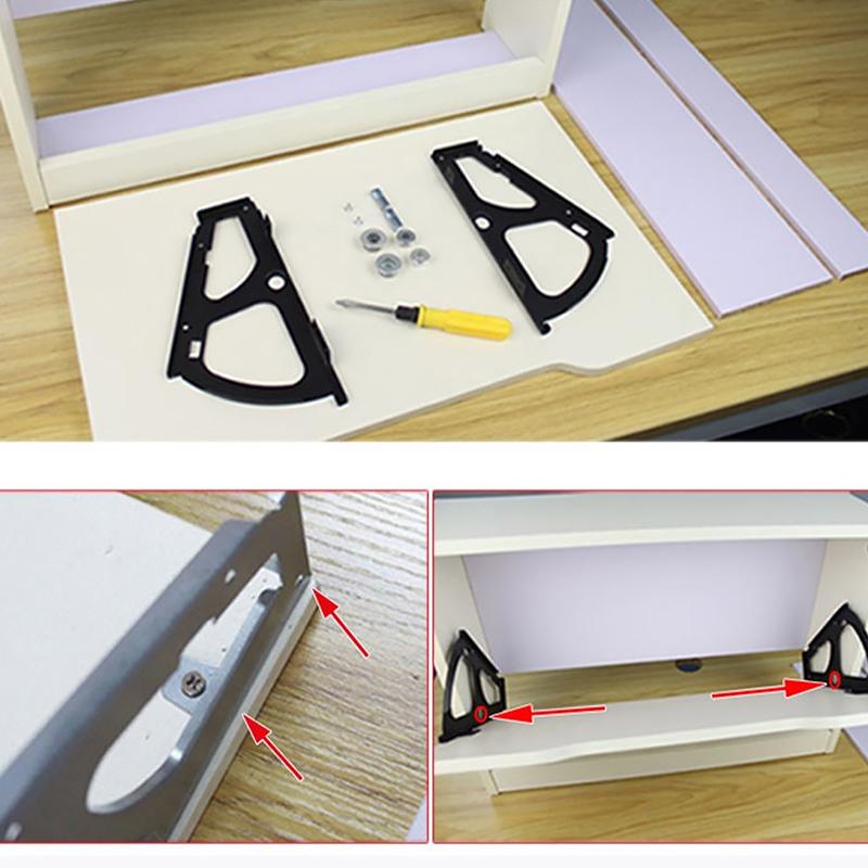 2 Bucăți Balama Dulap Pantofi Oțel Raft Pantofi Suport Flip Cadru Metalic Balama Raft Pantofi Durabil