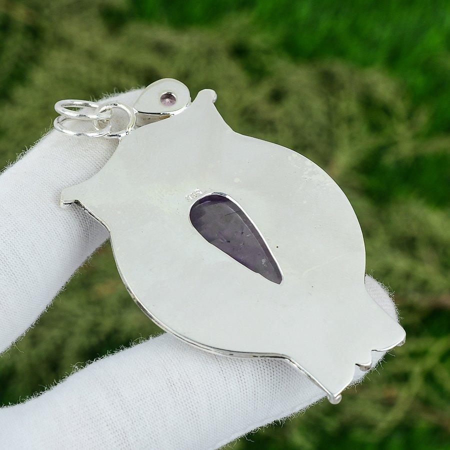 Sisters Day Sale February Natural Star Amethyst Pink Topaz Pendant 925 Silver