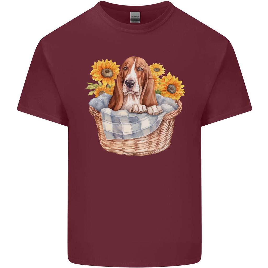 Basset Hound Dog In His Basket Unisexs Light Cotton TShirt