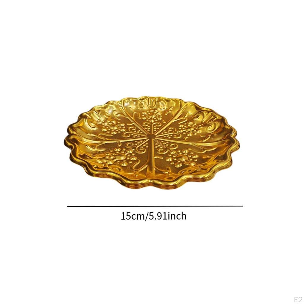 2 Pieces Fruit Trays Dessert Bowls Embossed Vintage Style Flat Tray Holder Dishes Snack Plates