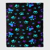 Paw Print Flannel Blanket Colorful Gradient Pattern Soft Cozy Warm Throw For Home Couch Bed Decor Pet Lover Gift Idea