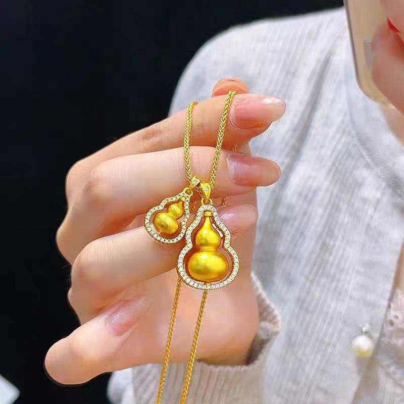 New Chinese sand gold necklace jewelry sweater chain versatile imitation gold chain pendant accessories