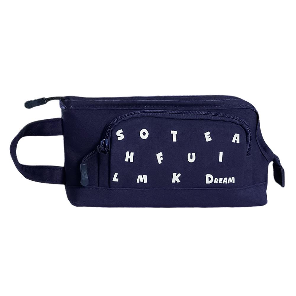 L-shape Large Opening Pen Bag Handheld Stationery Pouch Multi-functional Pencil Case  Students Gift