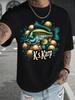 Unisexs Cyan Oversized T Shirt Ks Karp Carp Fish Golden Bubble Graphic Crew Neck Short Sleeve Fishing Lover Casual Summer Male Tops