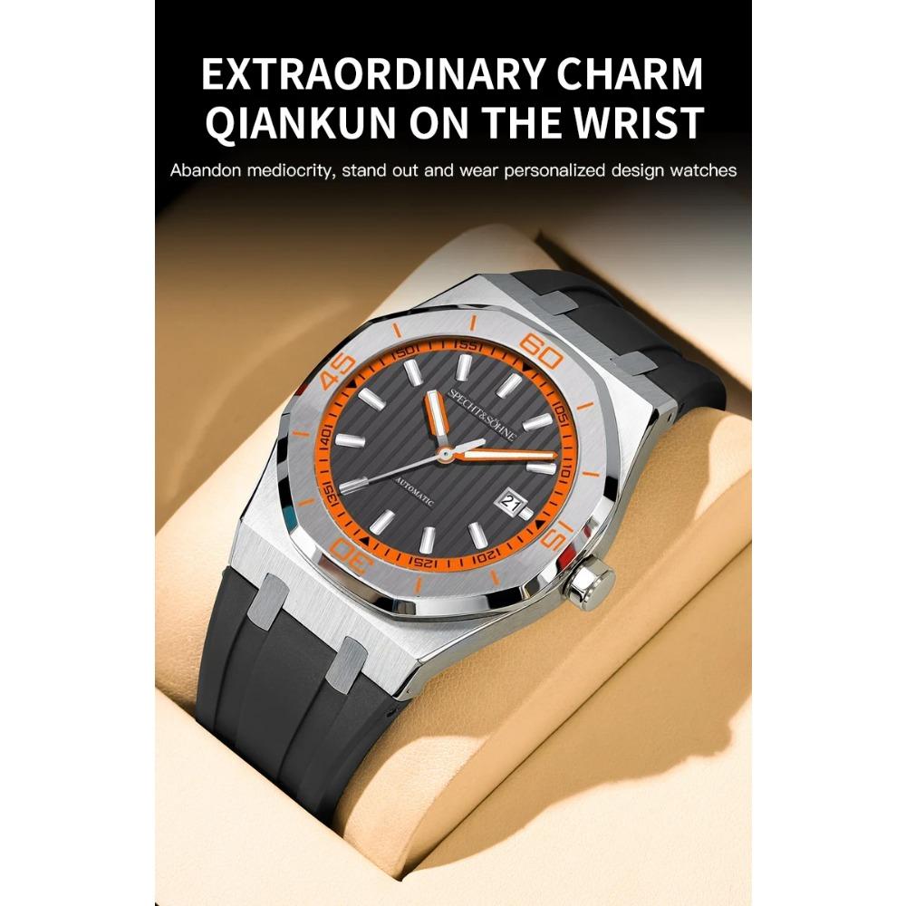 Specht & Sohne New 40mm Men Automatic Mechanical Watches Men Luxury Stainless Steel Watch Rubber Relogio Masculino Waterproof