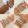 Exaggerated Chain Bracelet Set, Punk Heart-shaped Open Bracelet Bracelet Wholesale