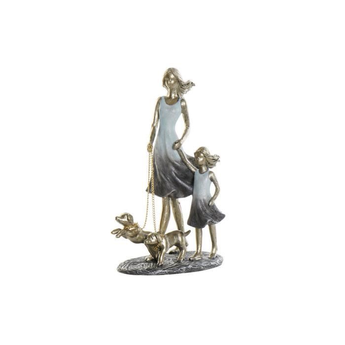 Figurine décorative - Non précisé - Famille - 16 x 9,5 x 24 cm - Bleu doré - Intérieur