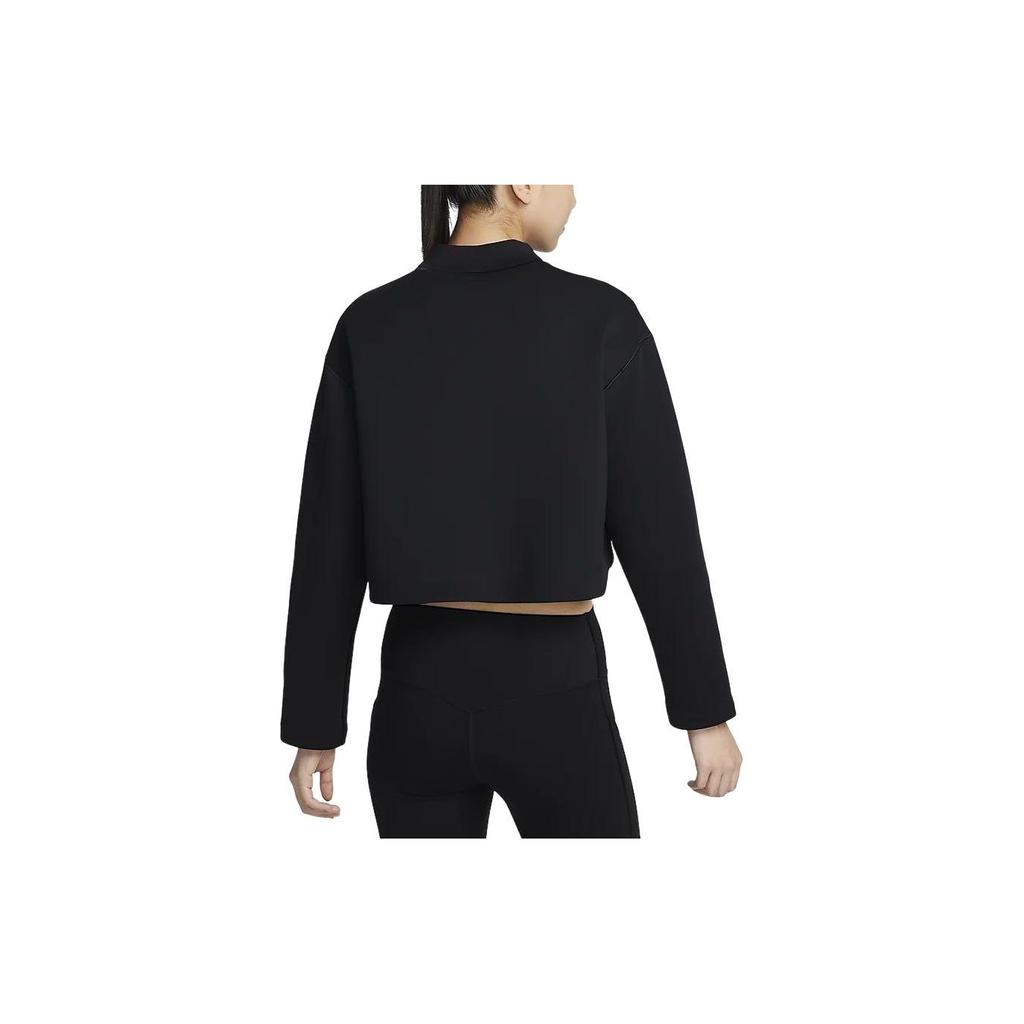 Nike FutureMove Cropped Loose Casual Sweatshirt Women Tops Black FN2793-010