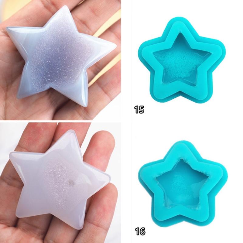 Handmade Natural Crystal Quartz Rock Cluster Geode Druzy Stone Epoxy Resin Mold Pendant Mold Resin Jewelry Making Tools