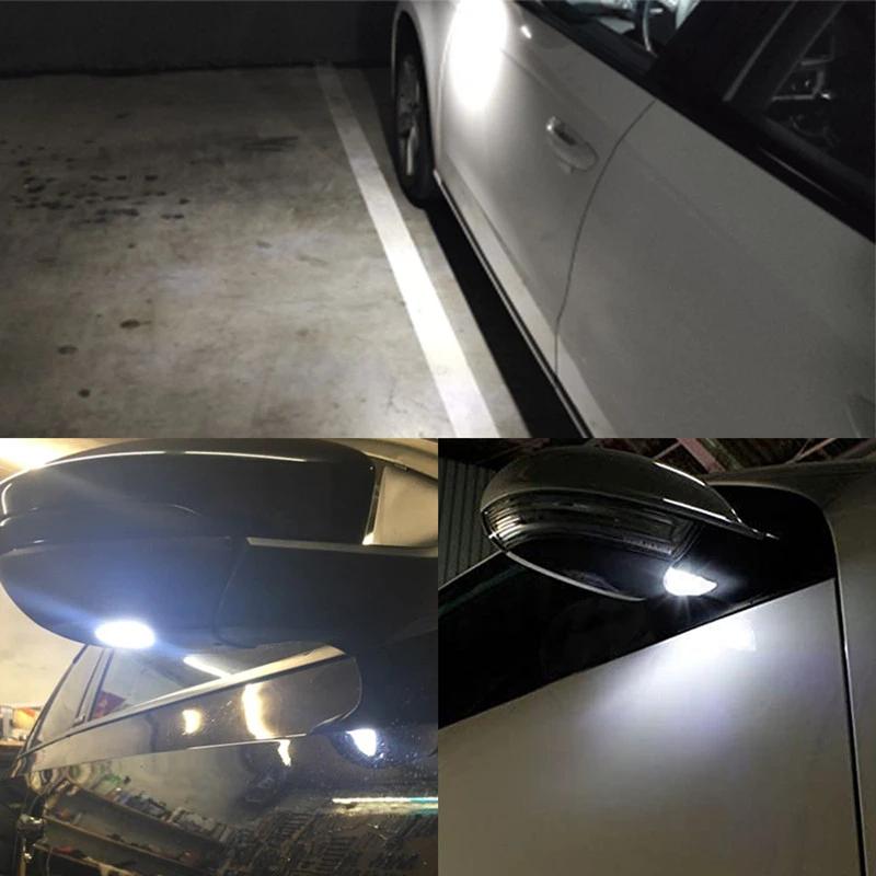 2x White LED Under Side Mirror Puddle Light Lamp For VW Volkswagen Jetta 10-15/EOS 09-11/Passat B7 2010~/CC 09-12/Scirocco 09-14