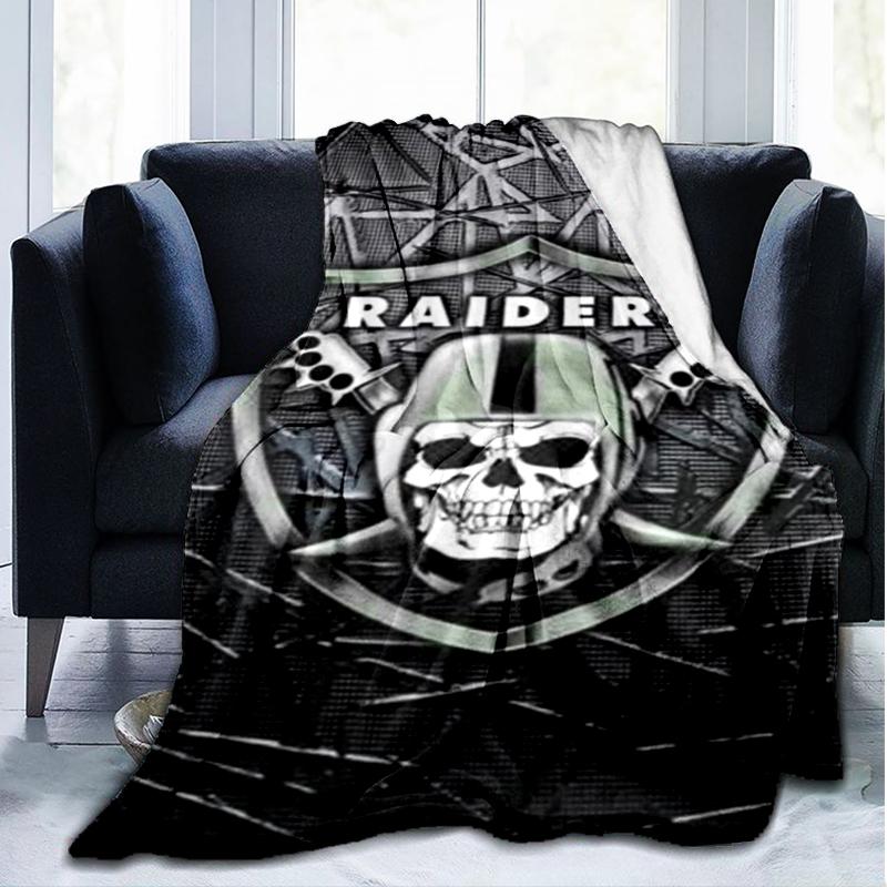 1PC Raiders Football Legacy Printed Soft Flannel Blanket Throw for Adult Bedroom Living Room Sofa Camping Travel Fan gifts Christmas Gifts