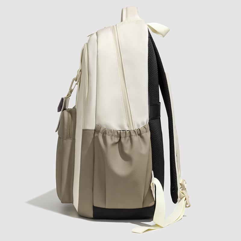 College Style Backpack Men's Large Capacity Backpack Junior Senior High School Student Contrast Color Campus Schoolbag