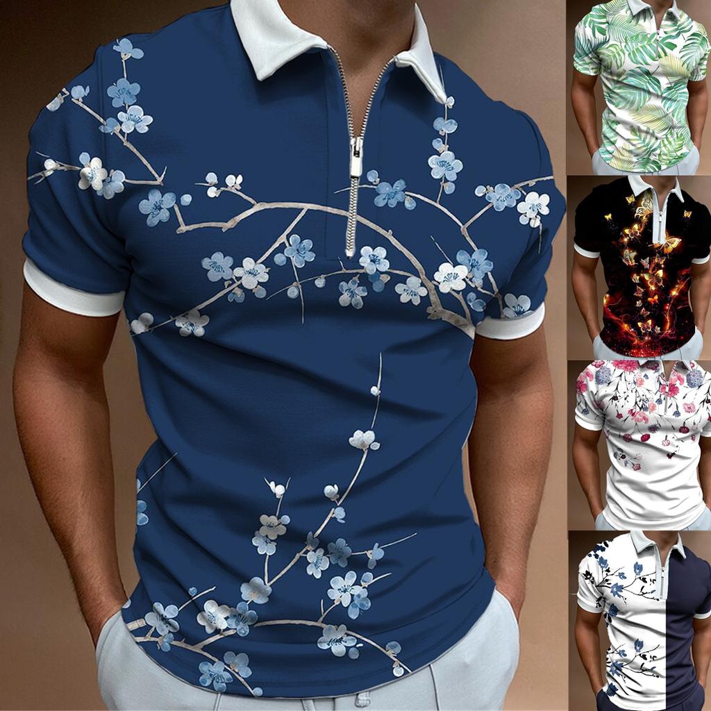 T-shirt Zipper POLO Shirt 