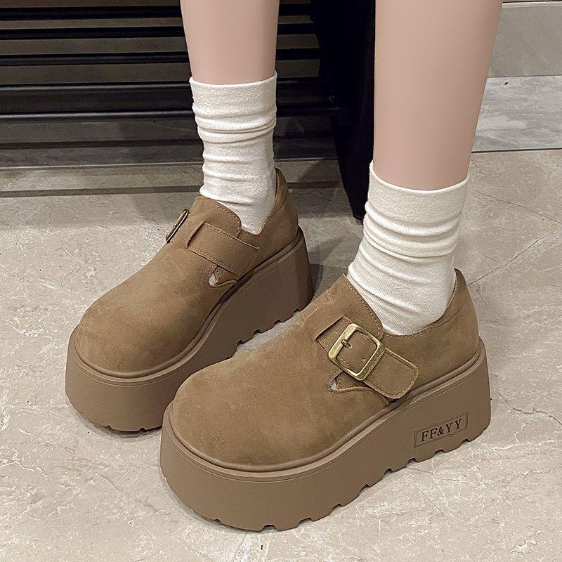 

Женские ретро кожаные боксерские ботинки до середины икры - Летний британский стиль на толстой подошве 39