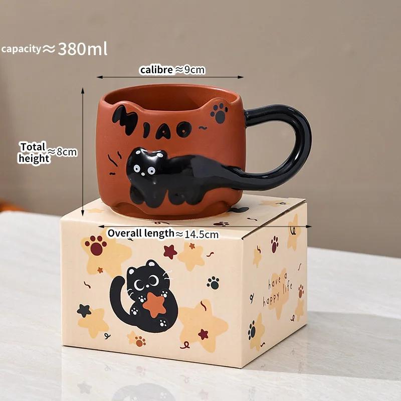 Üst Üste Konulabilen Kedi Kupası Kahve Çay Fincanı Sevimli Karikatür Tasarım Üst Üste Koyulabilir Yaratıcı Sevimli Seramik Günlük Ev Kullanımı İçin Eğlenceli Hediye Kupa