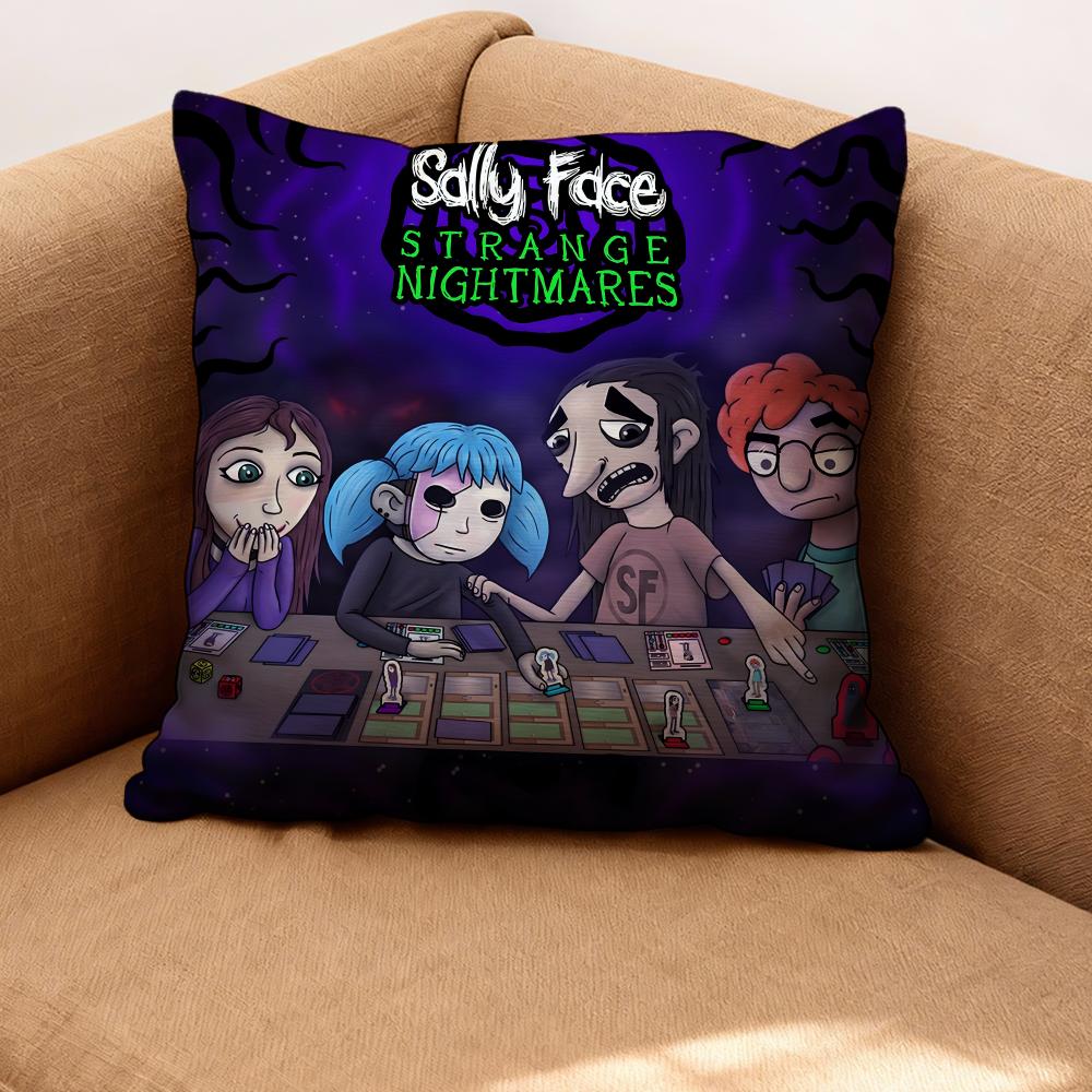 Band Sally Face Cushion Cover Premium Comfort Reversible Pillow Cove -Two in One Design for Any Room & Car Interior