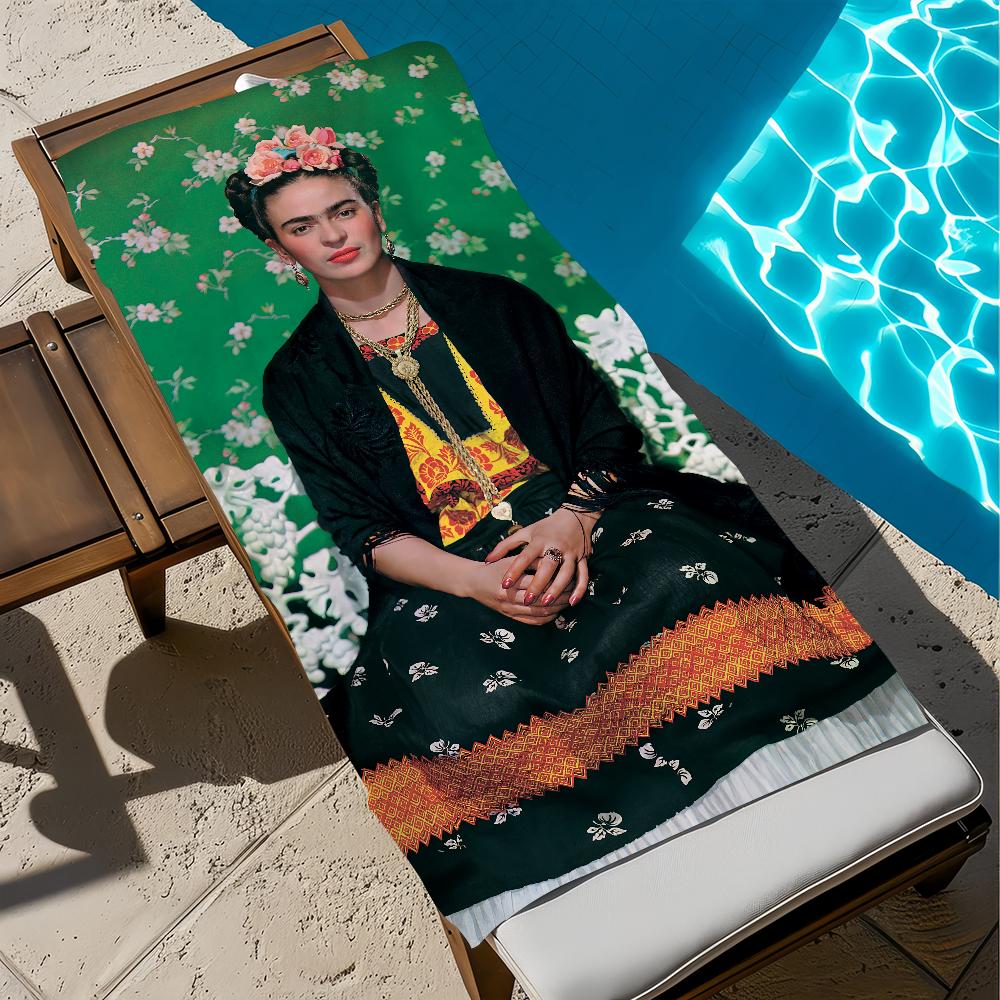 

F-frida art Towel Beach Quick Dry Soft Pool K-kahlo-o Towels Gift for Travel Gym Shower Camping sports W30*H60(CM)