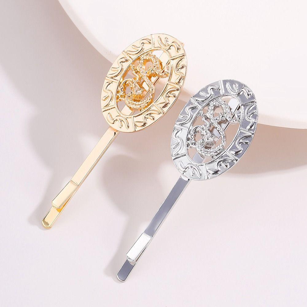 Barrette Gold Female Hair Accessories Metal Hair Clip Dragon Shape Hairpin Chinese Style Headwear