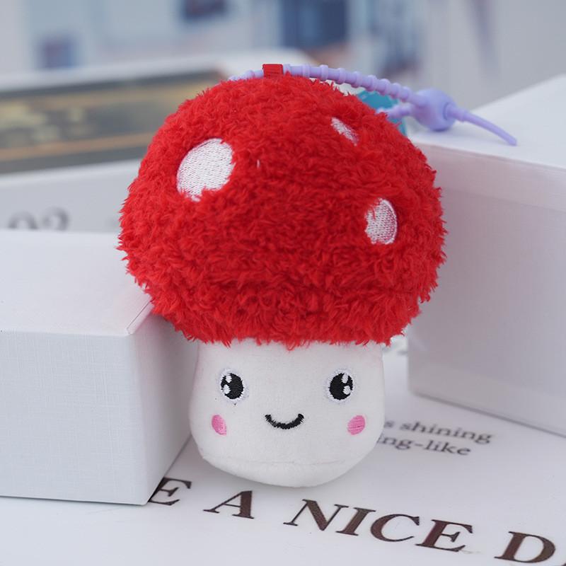 Adorable Realistic Mushroom Plush Toy Keychain Cute Bag Charm 11cm Stuffed Dolls