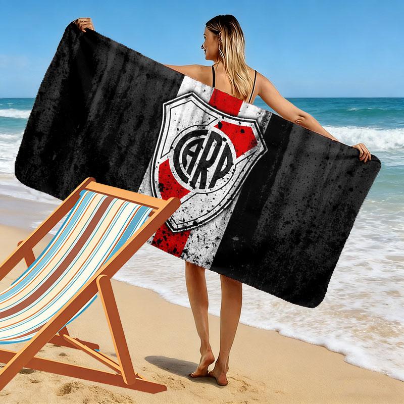 Asciugamano da Spiaggia con Stampa River Plate, Asciugamano Grande Morbido ad Asciugatura Rapida per Spiaggia Campeggio Nuoto