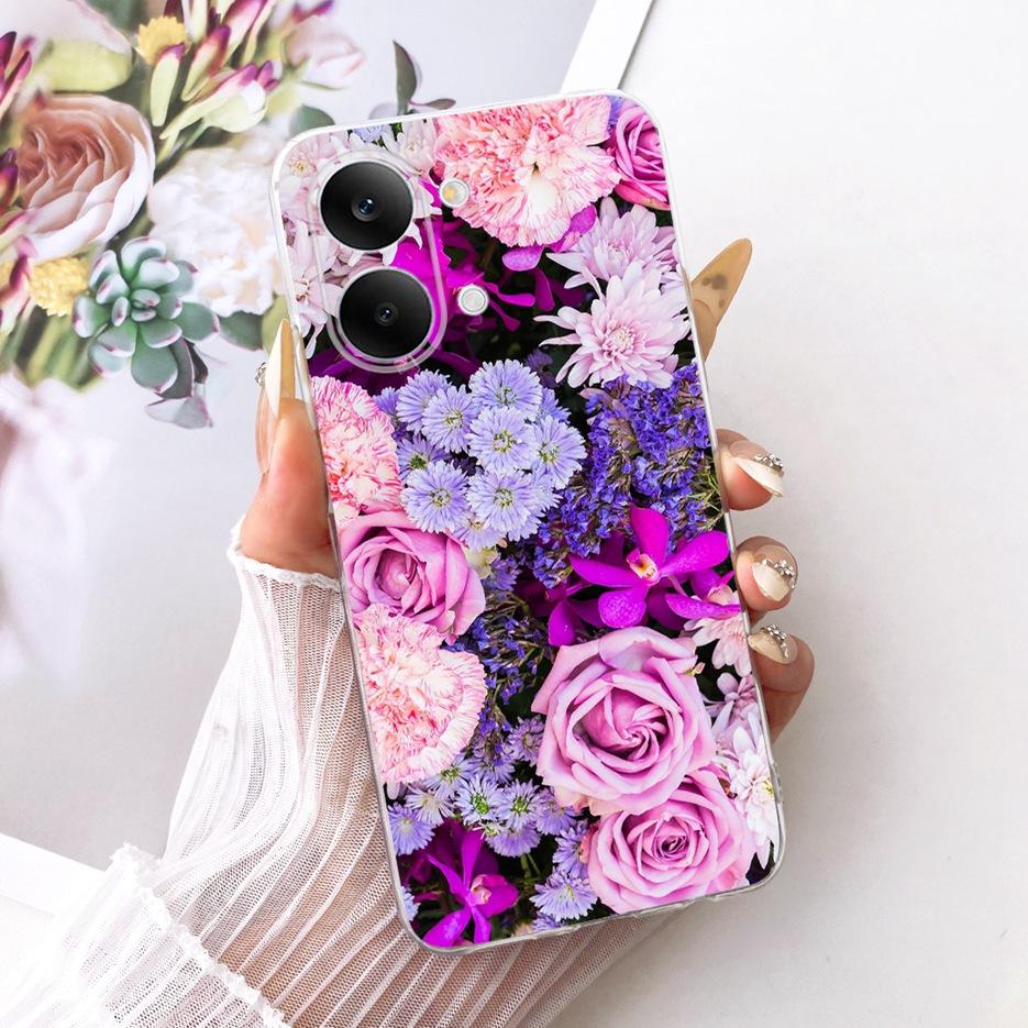 For Xiaomi Redmi Turbo 5 Max Case Cute Cat Flowers Painted Cover Soft Slim Phone Case For Xiaomi Redmi Turbo 5 Turbo5 Max Fundas