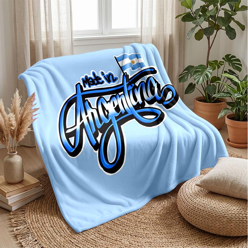 Argentina national football team Theme blanket Soft Flannel Blanket Plush Throw Blanket Cozy Sofa Bed Blanket for Home Decor