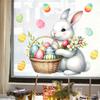 Easter Bunny Eggs Static Cling Window Stickers No Glue Removable for Bedroom Living Room Study Holiday Decor