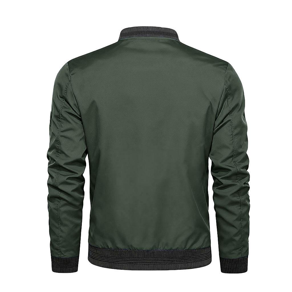 Men's Jackets Fall Bomber Jacket for Men Streetwear Baseball Coat Stand Collar Slim Zipper Up Outdoor Jacket Men Coat