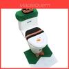 Christmas Themed Santa Claus Snowman Pattern Toilet Cover Three Piece Set For Holiday Bathroom Decor