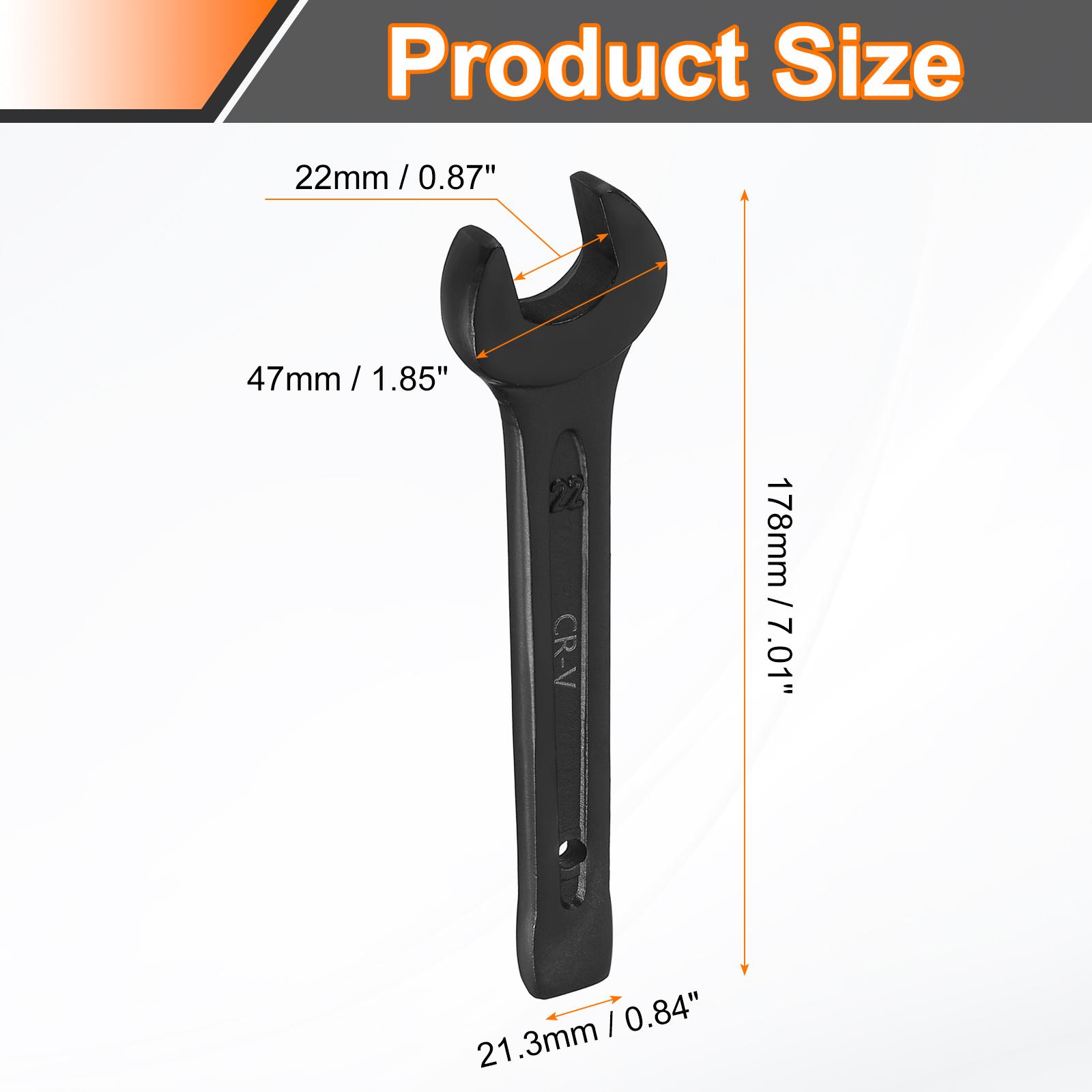 

Uxcell 22-52mm Open End Striking Wrench Metric CR-V Steel Single Open Spanner Baking Paint U Shape Head Wrench for Mechanical