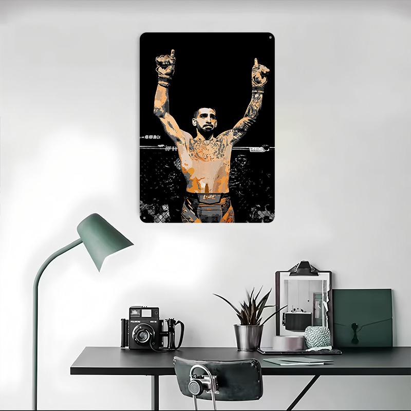 MMA Fighter Victory Printed Poster Customized Wall Art Retro Vintage Metal Tin Signs for Home Bedroom Decoration Gaming House