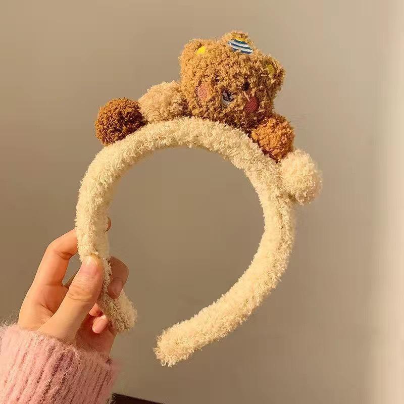 Adorable 2024 Cartoon Hair Tie & Plush Headband Set for Women - Cute Hair Accessories & Gift