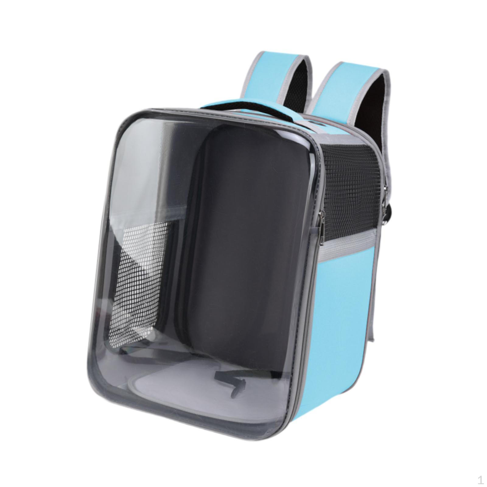 

Рюкзак для кошек и собак с прозрачным сетчатым окошком спереди, идеальный для путешествий светло-синий