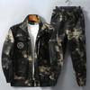 Men Clothing Two Pieces Set Training Two-piece Sweat-shirt Cargo Pants Man Apparel Heavy Jackets Labor Work Camouflage Suit