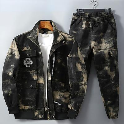 Abbigliamento Uomo Set Due Pezzi Allenamento Felpa Due Pezzi Pantaloni Cargo Abbigliamento Uomo Giacche Pesanti Tuta Lavoro Camouflage