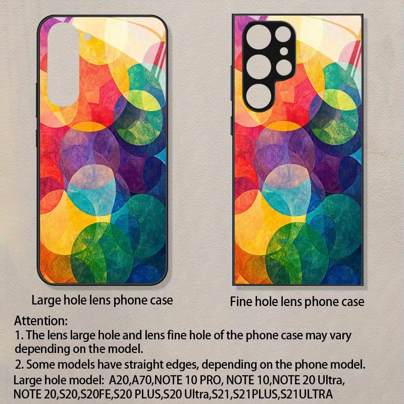 Abstract Colorful Pattern 2D Phone Case for Samsung S26 S25 S24 S23 S22 S21 S20 A56 A36 A16 - Durable Glass Protective Cover