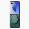 For Samsung Galaxy Z Flip7 5G Phone Case with Rotating Kickstand Stress Relief Retro Leather Back Cover