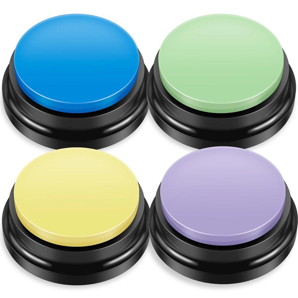 Röstinspelningsknapp Husdjursleksaker Hundknappar för Kommunikation Husdjursträning Summer Inspelningsbar Pratande Knapp Intelligensleksak