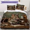 Vintage Guinea Pig Pattern Bedding uilt Set uilt Cover Pillowcase Home Decoration Birthday Gift (1 * duvet cover + 2 * pillowcase without core)