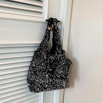 Kadınlar için Tote Çanta Payetli Omuz Çantası Trend Büyük Kapasiteli Hobo Çanta Koltuk Altı Çantası İş Seyahat Alışveriş için
