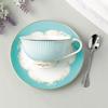 European Coffee Cup Blue Bone China English Afternoon Tea Set Teacup Party Tazas De Cafe Home Drink Wedding Gift|Coffee Cup & Saucer Sets