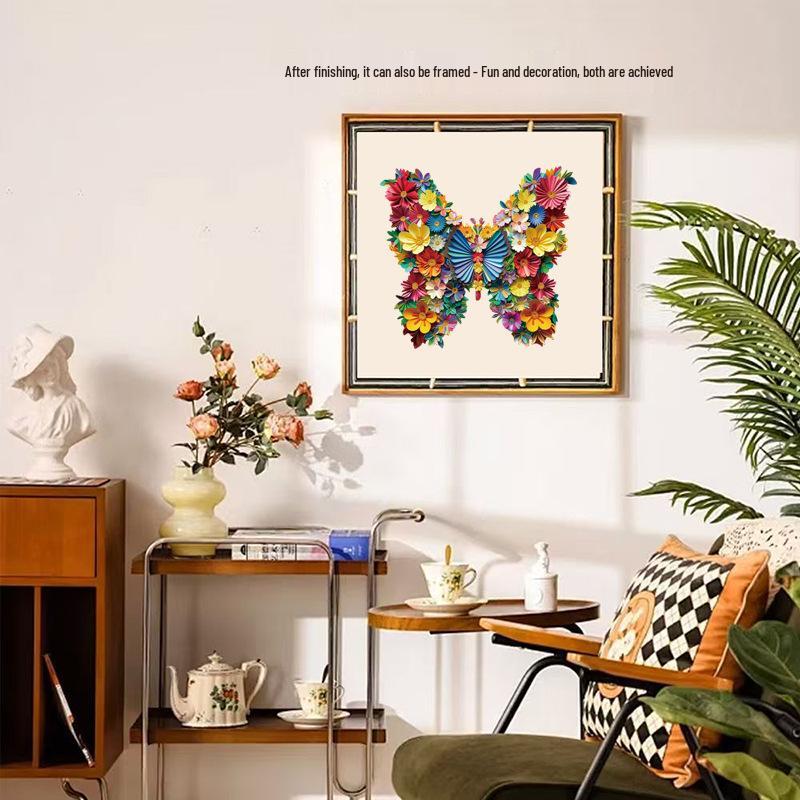 HOOLOOG Wooden Butterfly Flower Irregular Jigsaw Puzzle & Money Box