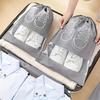 10pcs shoe storage bag - Non woven dust-proof travel shoe box, transparent design with drawstring closure