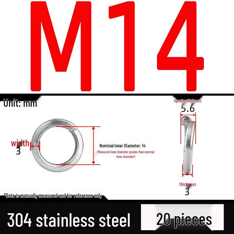 Verdickte 304/201 Edelstahl-Federring Elastischer Abstandshalter M3-M24
