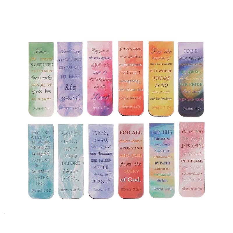 12Pcs Aesthetic Motivational Bible Quotes Paper Bookmarks Diy Students Readers Page Markers Library Office Page Marking