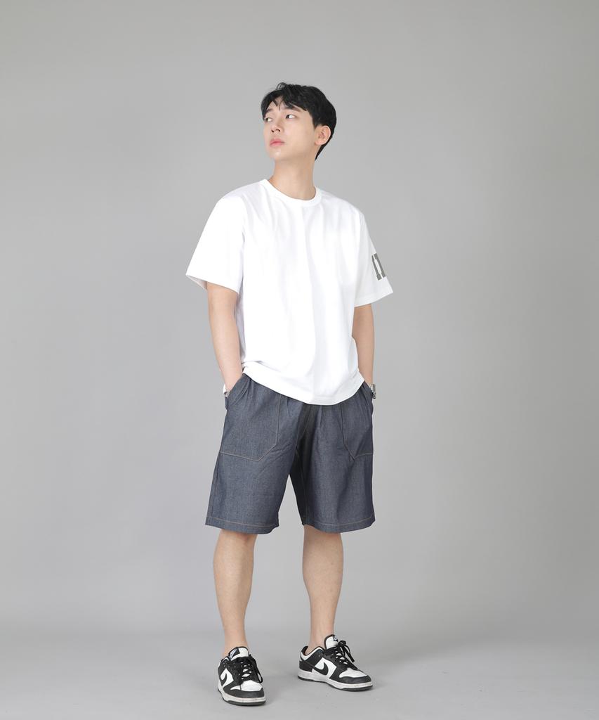 Seinteukeulu Fatigue Shorts Efs-348 Light Indigo Denim