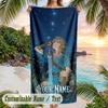 Zelda Beach Towel, Personalized Custom Text, Quick Dry Soft Large Towel For Swimming Pool Travel