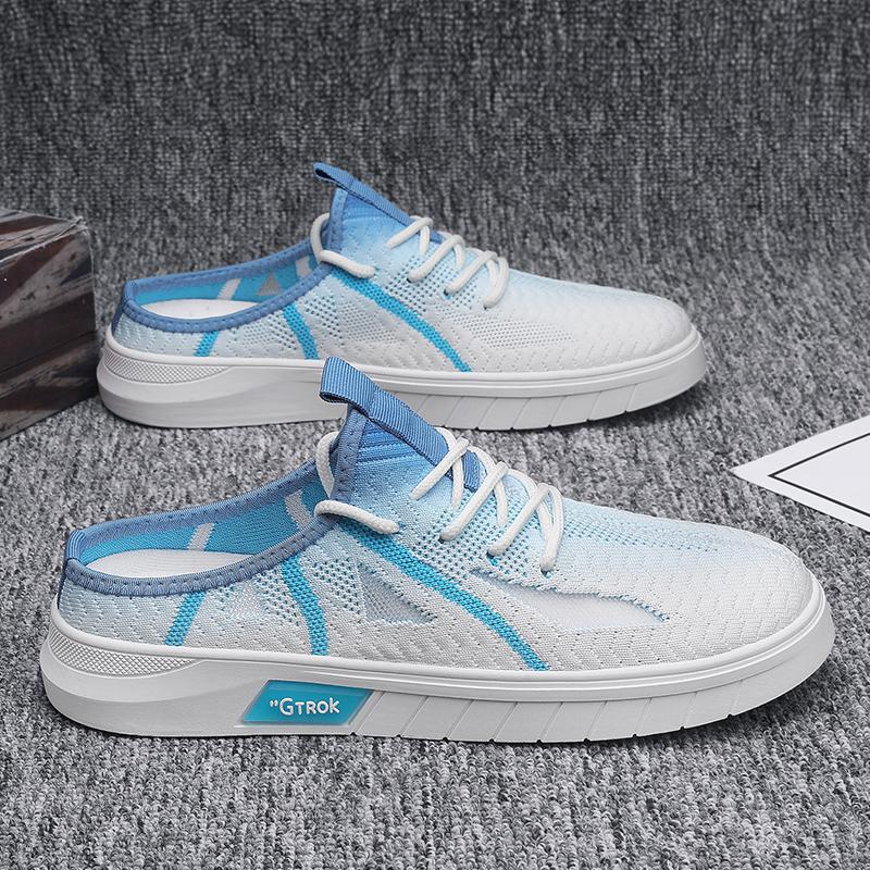 

Летняя модная цветовая гамма, повседневные ленивые туфли на одной педали, мужская обувь, дышащая и удобная обувь на плоской подошве, полубосоножки 44