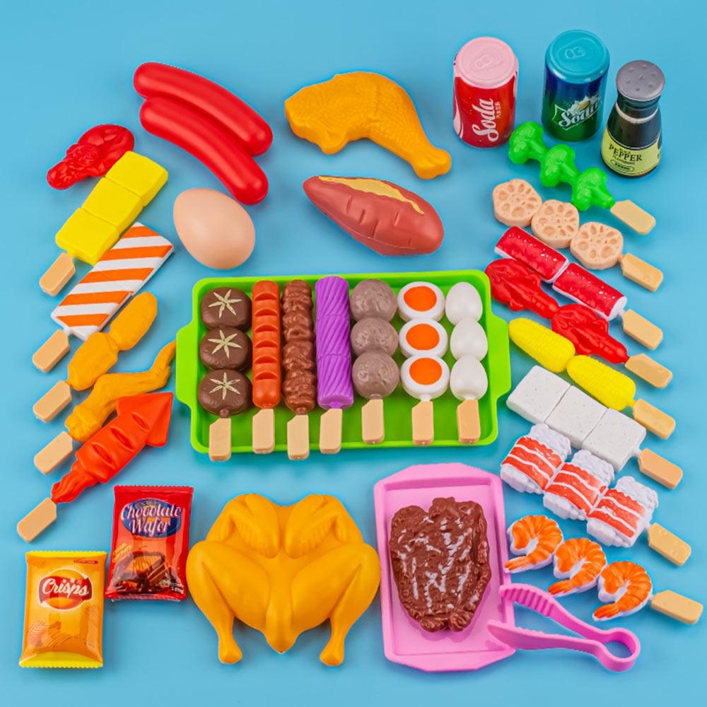 Cosplay Kids Barbecue Food Toy Multi-set Simulation Food Toy Set for Kids Toddlers